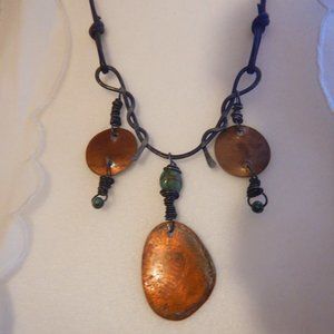 Handcrafted Hammered Metal/Rustic Necklace